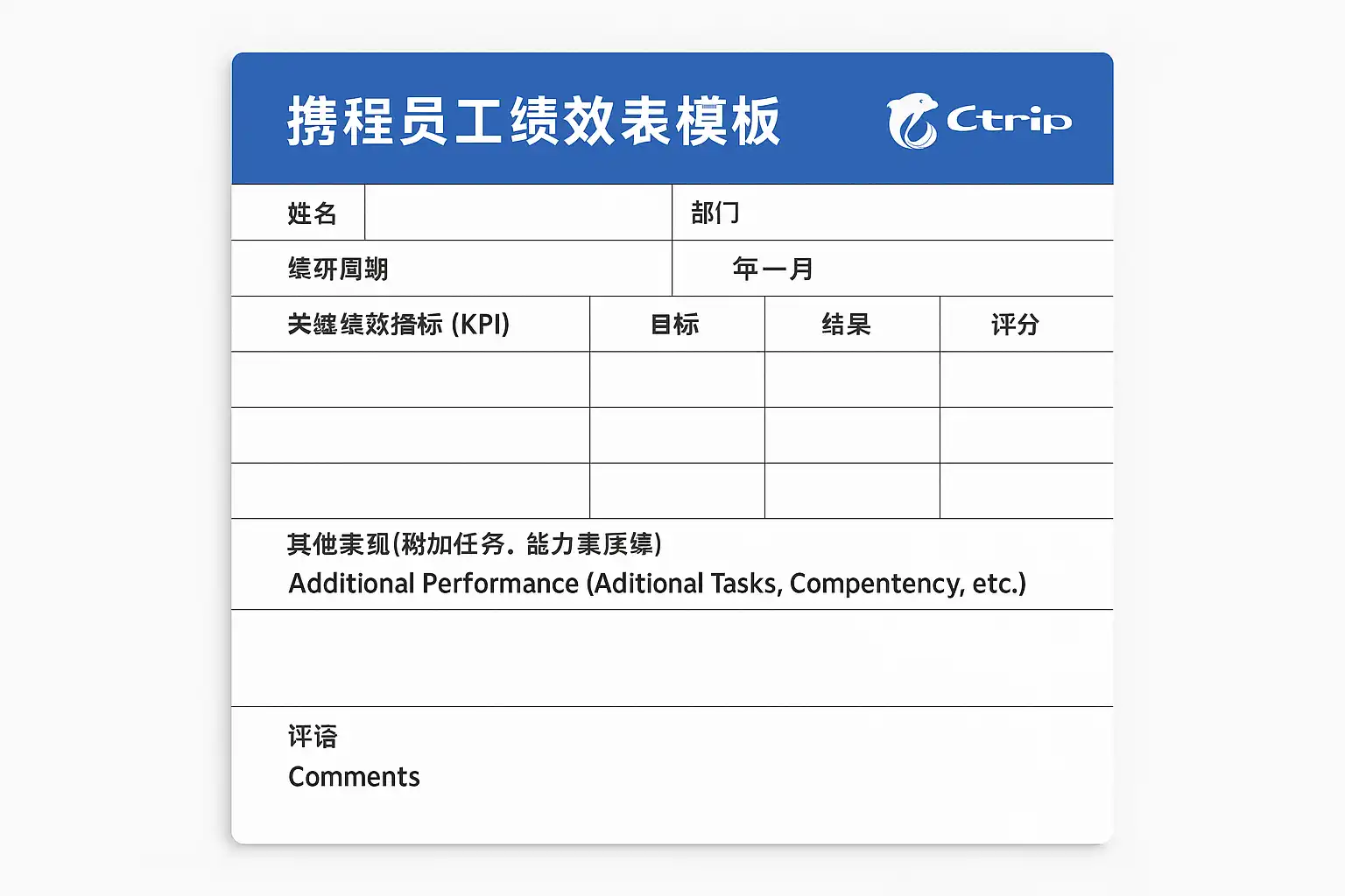 携程员工绩效表模板怎么做？实用模板免费下载指南• 简道云