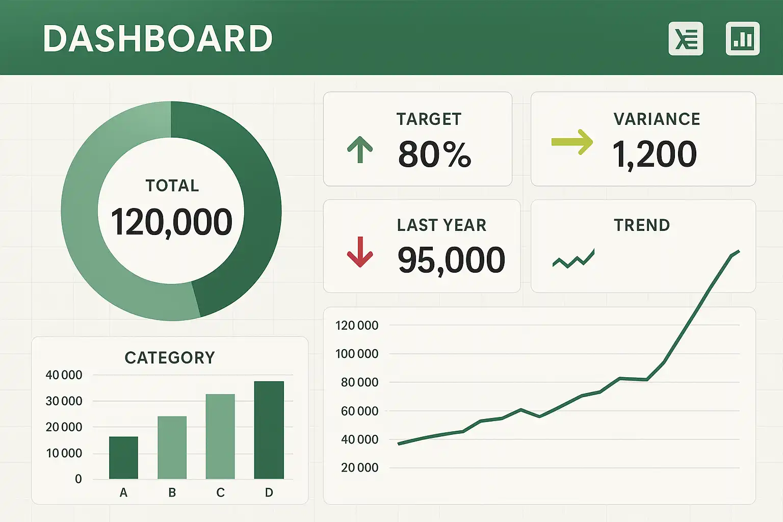 Excel Dashboard 模板免费下载，如何快速制作专业报表？ • 简道云