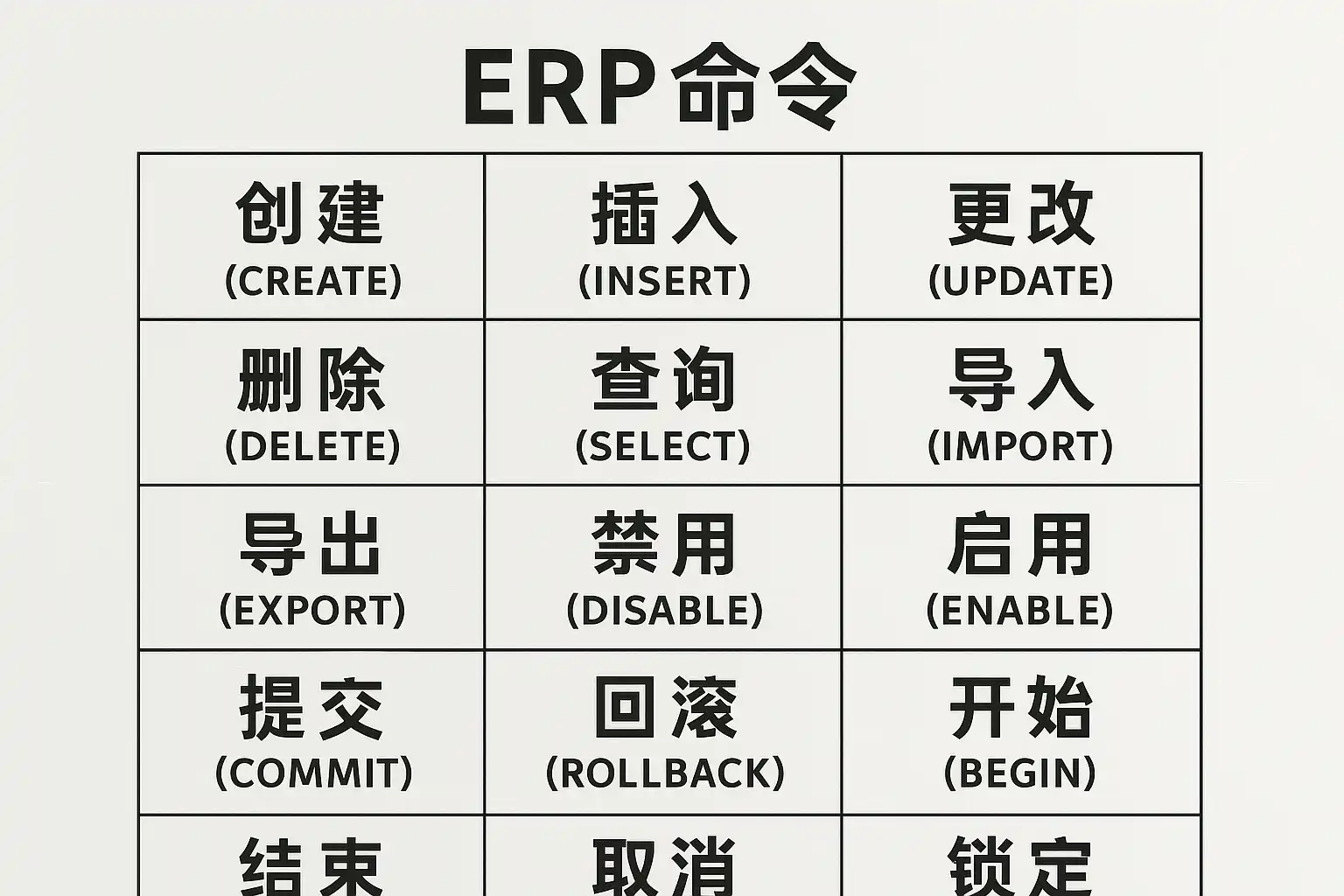 ERP指令大全，常用命令解析详解，ERP指令有哪些？ • 简道云