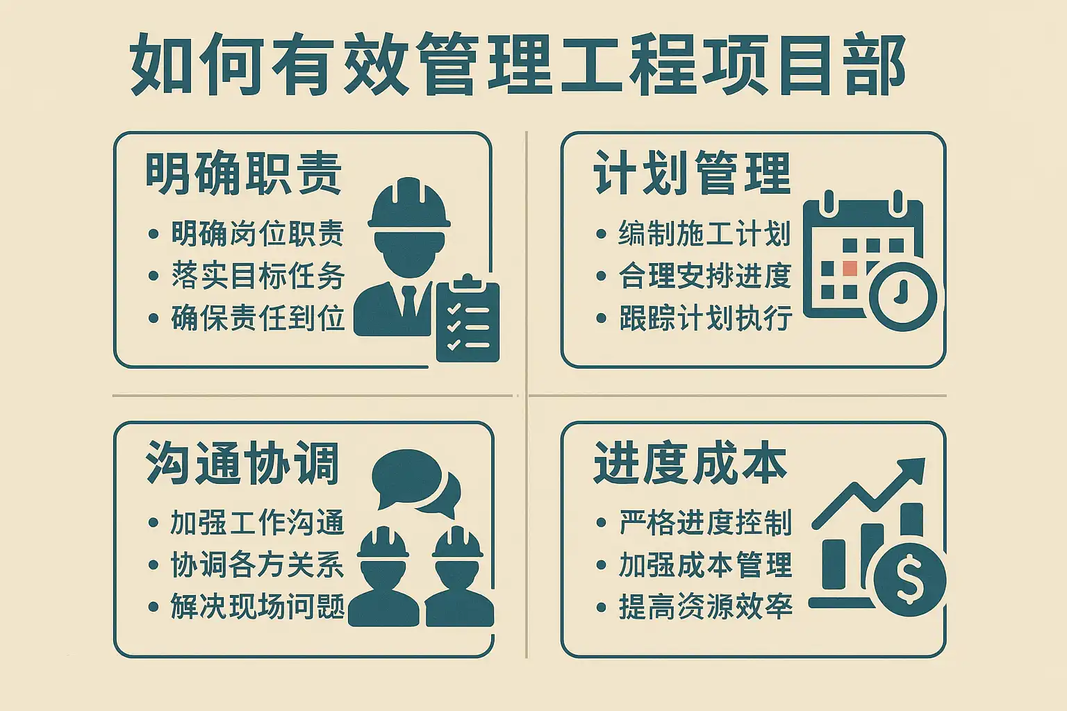 工程项目部管理技巧揭秘,如何高效提升团队效能? • 简道云