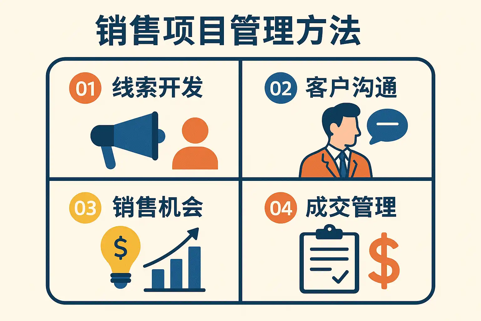 销售项目管理方法详解:如何提升团队效率?销售项目管理方法有哪些关键步骤? • 简道云