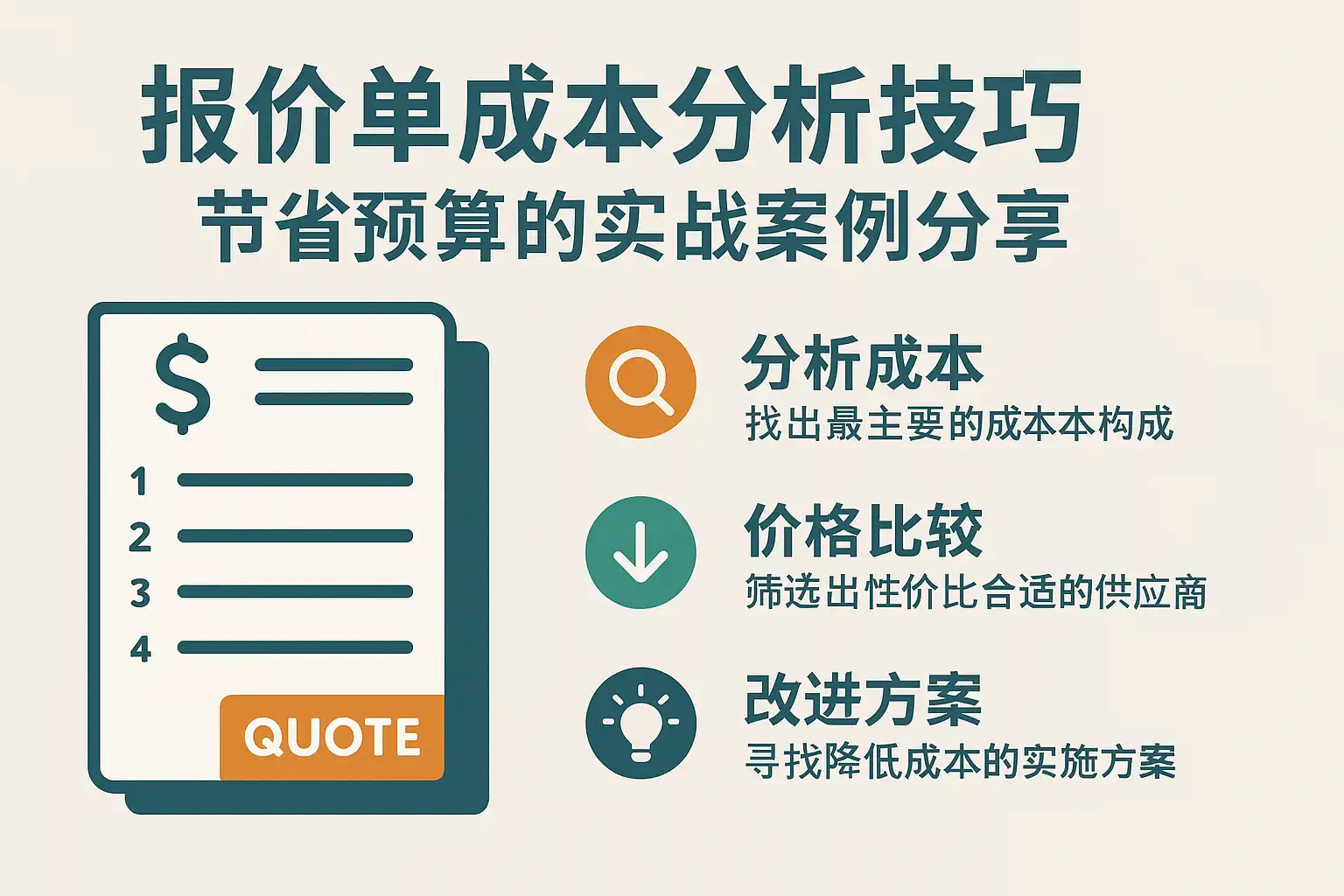报价单成本分析技巧揭秘，如何有效节省预算？ • 简道云